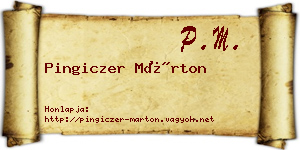 Pingiczer Márton névjegykártya